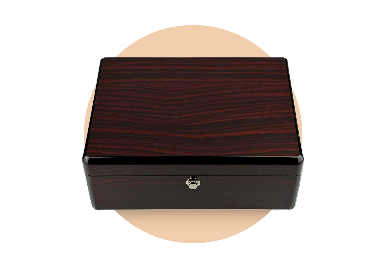 6 Pairs High Gloss Wooden Box - Brown