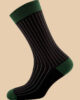 BLACK DARK GREEN PINSTRIPES SOCKS 1