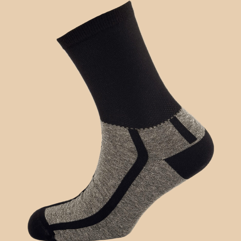 TGR BLACK_MELANGE GRAY DIABETIC SOCKS