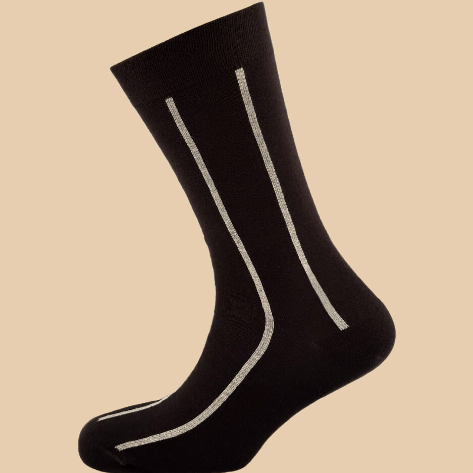 BLACK MELANGE GRAY STRIPES SOCKS 1