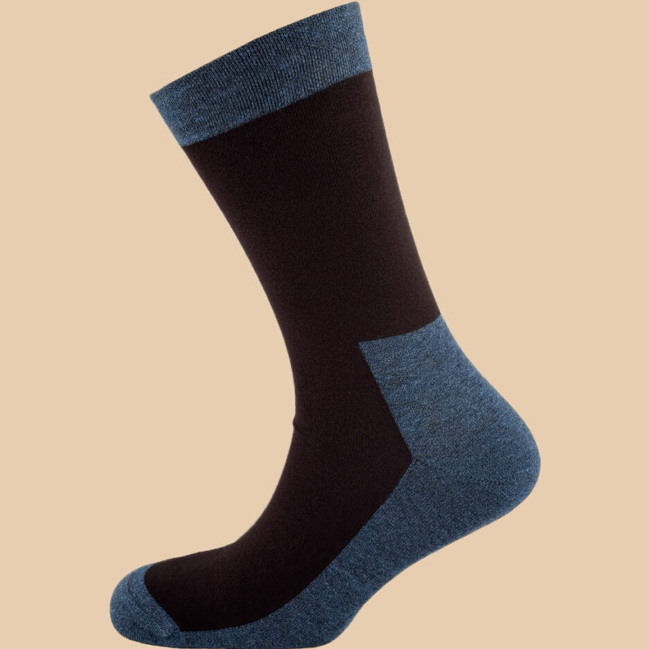 MELANGE BLUE BLACK COMBINE SOCKS 1