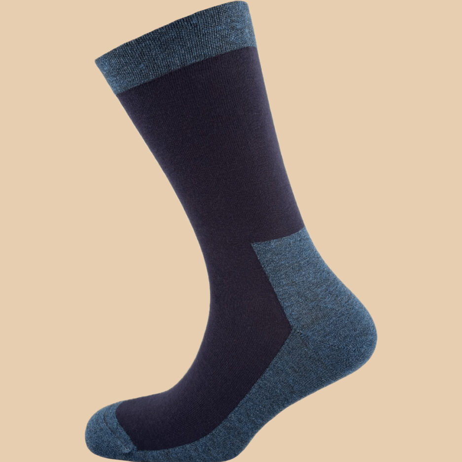 MELANGE BLUE NAVY BLUE COMBINE SOCKS 1