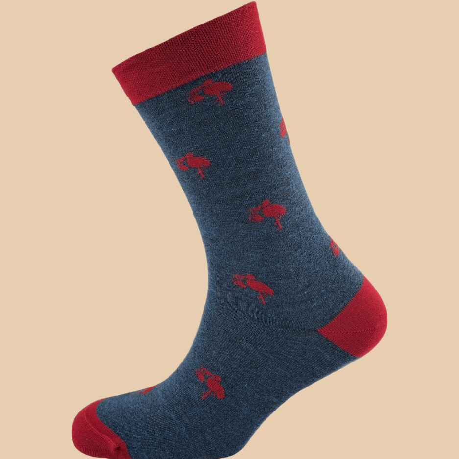 MELANGE BLUE RED STORK SOCKS 1