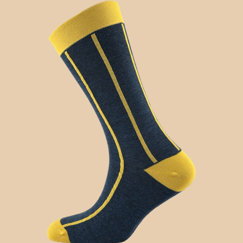 MELANGE BLUE YELLOW STRIPES SOCKS 1