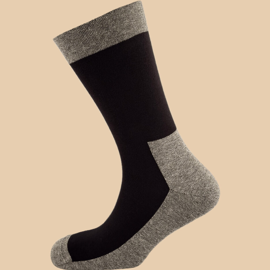 MELANGE GRAY BLACK COMBINE SOCKS 1