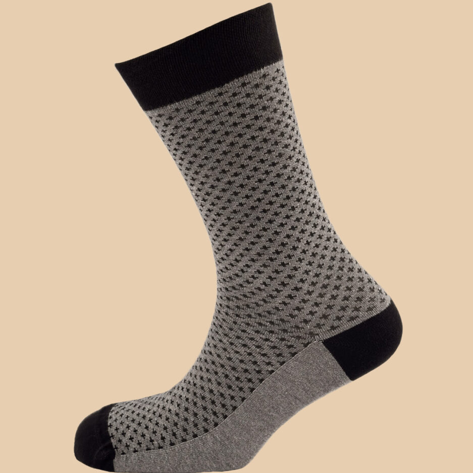 MELANGE GRAY BLACK PLUS SOCKS 1