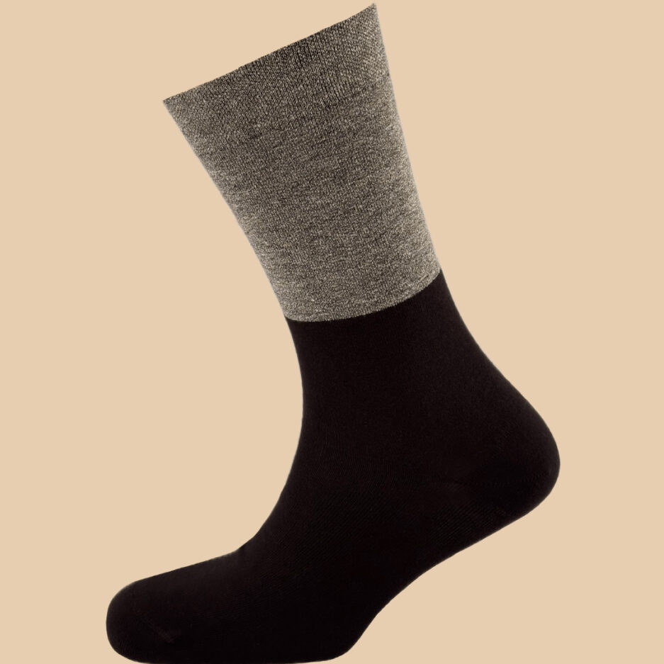 MELANGE GRAY BLACK SOCKS 1