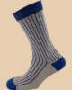 MELANGE GRAY BLUE PINSTRIPES SOCKS 1