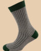 MELANGE GRAY DARK GREEN PINSTRIPES SOCKS 1