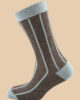 MELANGE GRAY LIGHT BLUE STRIPES SOCKS 1