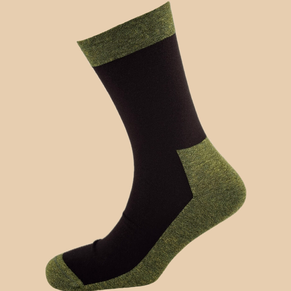 MELANGE GREEN BLACK COMBINE SOCKS 1