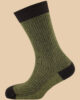 MELANGE GREEN BLACK GRID SOCKS 1