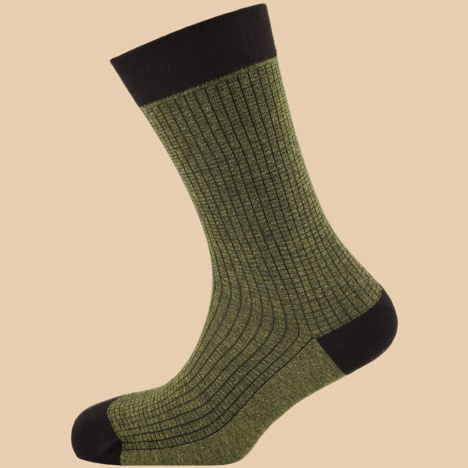 MELANGE GREEN BLACK GRID SOCKS 1