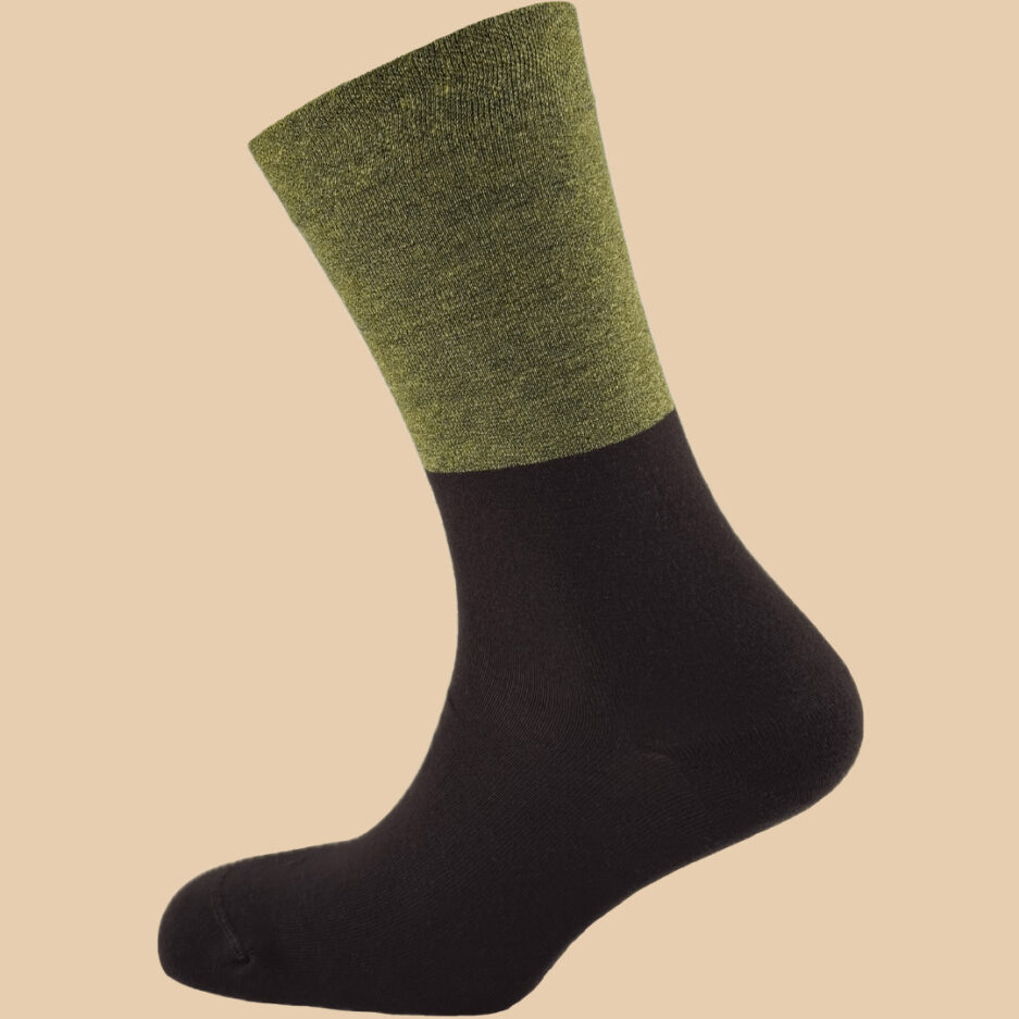 MELANGE GREEN BLACK SOCKS 1