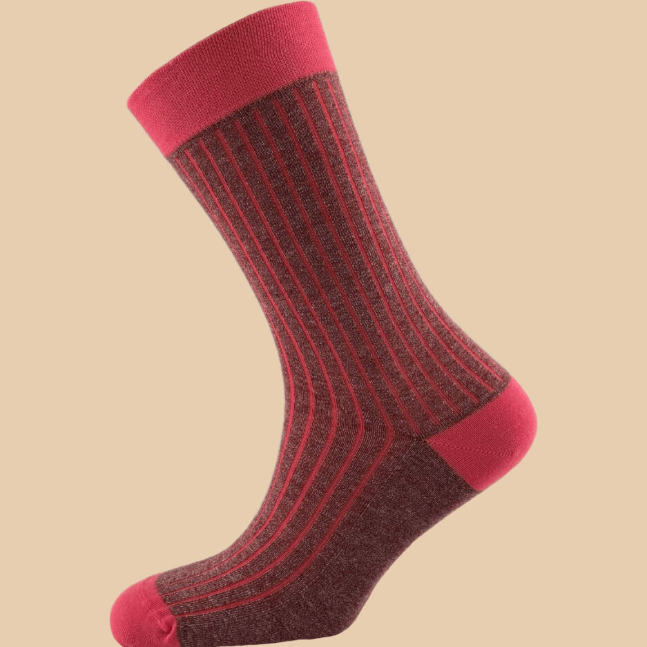 MELANGE PINK PINK PINSTRIPES SOCKS 1