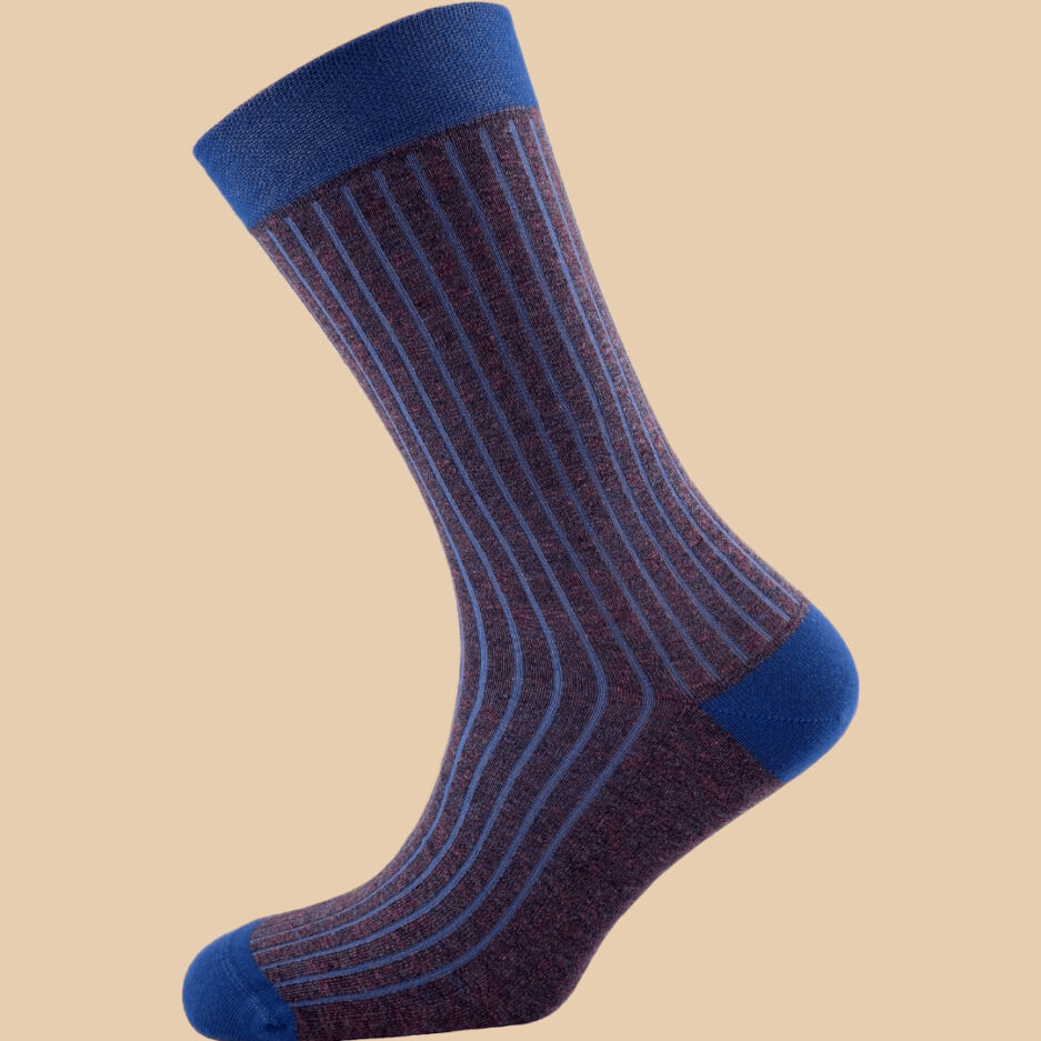 MELANGE PURPLE BLUE PINSTRIPES SOCKS 1