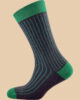 MELANGE PURPLE LIGHT GREEN PINSTRIPES SOCKS 1