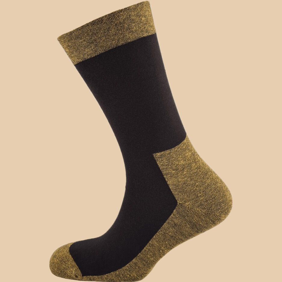 MELANGE YELLOW BLACK COMBINE SOCKS 1