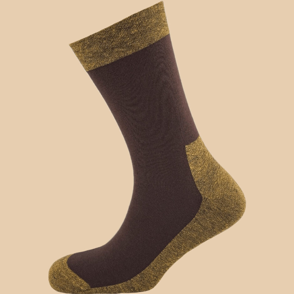 MELANGE YELLOW BROWN COMBINE SOCKS 1