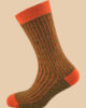 MELANGE YELLOW ORANGE PINSTRIPES SOCKS 1