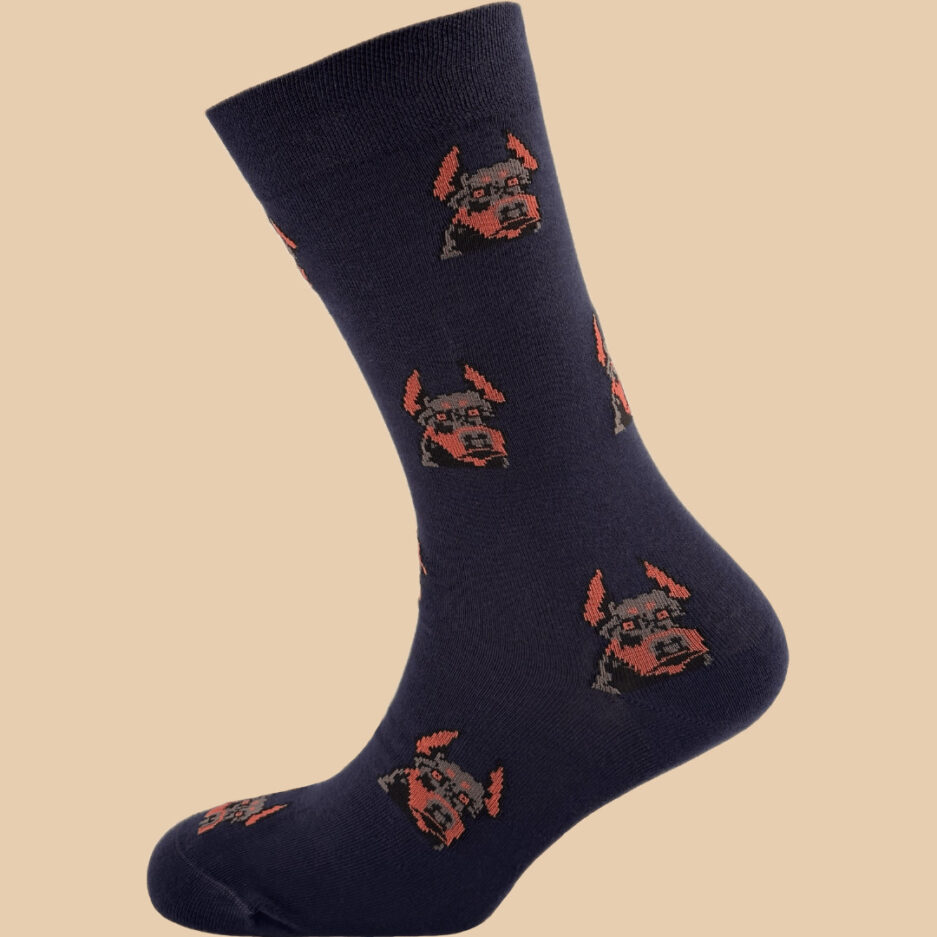 NAVY BLUE DOG SOCKS 1