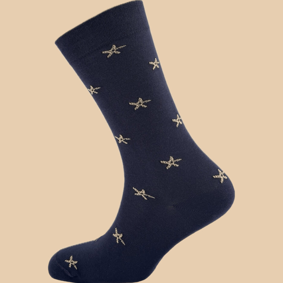 NAVY BLUE STARFISH SOCKS 1