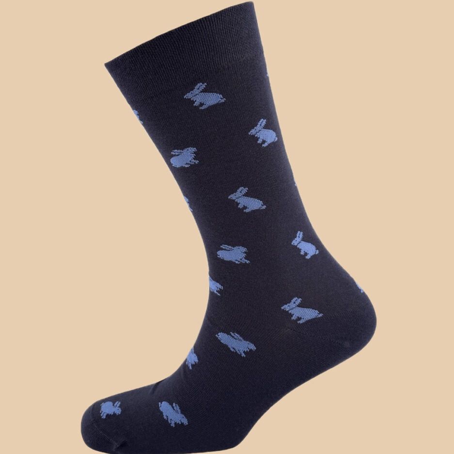 NAVY BLUE BLUE RABBIT SOCKS 1