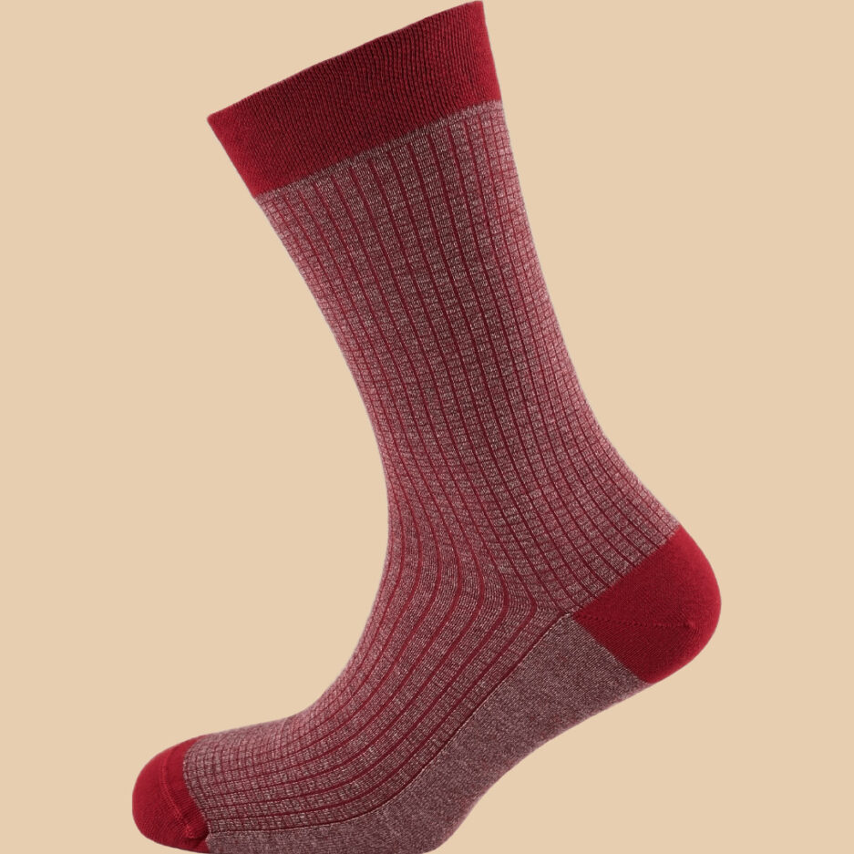 RED MELANGE RED GRID SOCKS 1