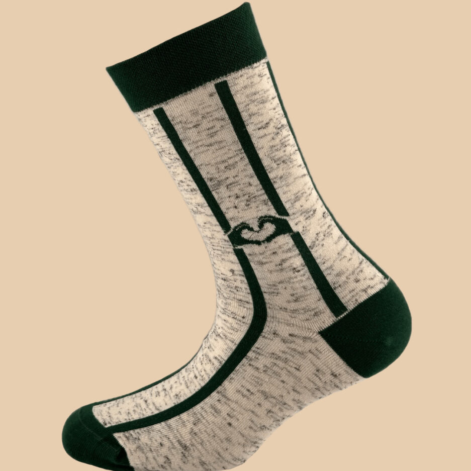 DARK GREEN MELANGE ECRU LOVE SOCKS