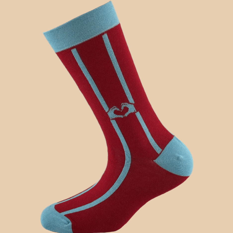 LIGHT BLUE RED LOVE SOCKS