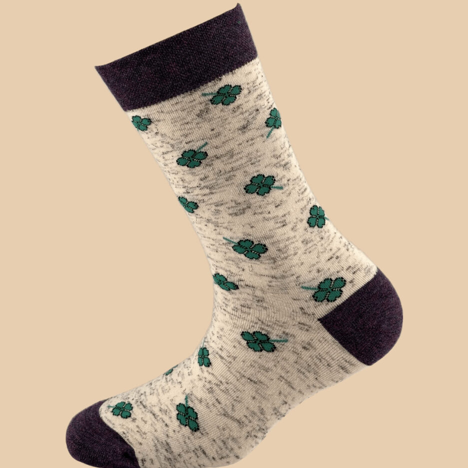 MELANGE PURPLE MELANGE GRAY CLOVER SOCKS