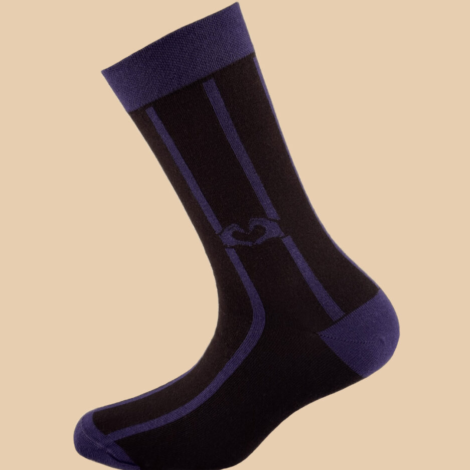 PURPLE BLACK LOVE SOCKS