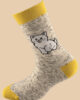 YELLOW MELANGE GRAY CAT SOCKS 1